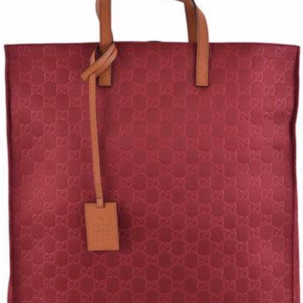 Authentic Gucci Nylon Tonal GG Guccissima Tote Purse